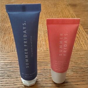 NWT Set of Summer Fridays Jet Lag Mask and Lip Butter Balm - Blue and Pink